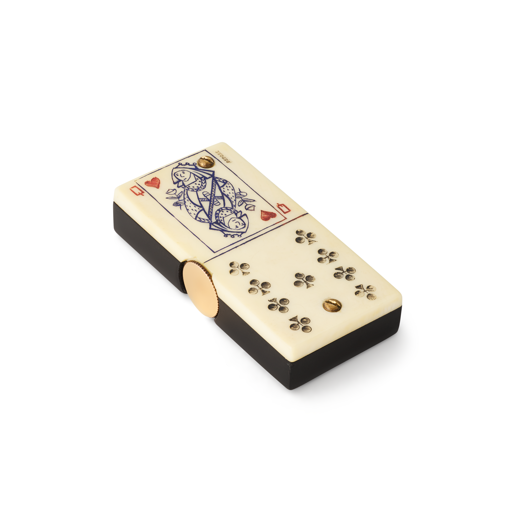 Domino watch, circa 1930
Yellow gold, black nakelite, white bakelite
Van Cleef & Arpels Collection