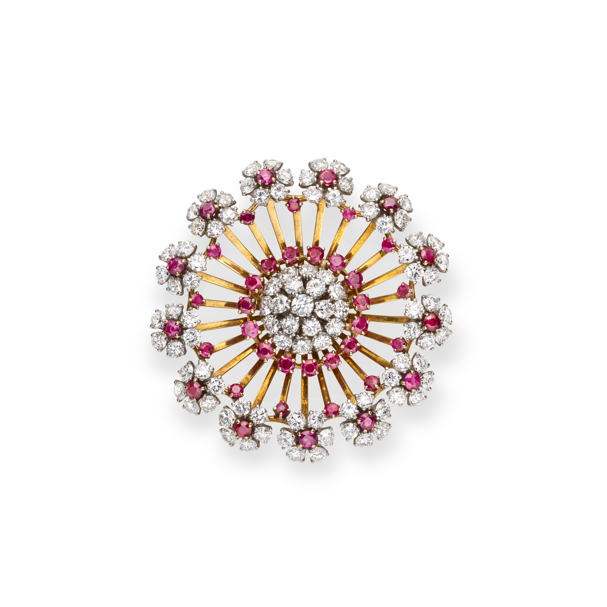 Clip, 1945
Yellow gold, platinum, rubies, diamonds
Van Cleef & Arpels Collection