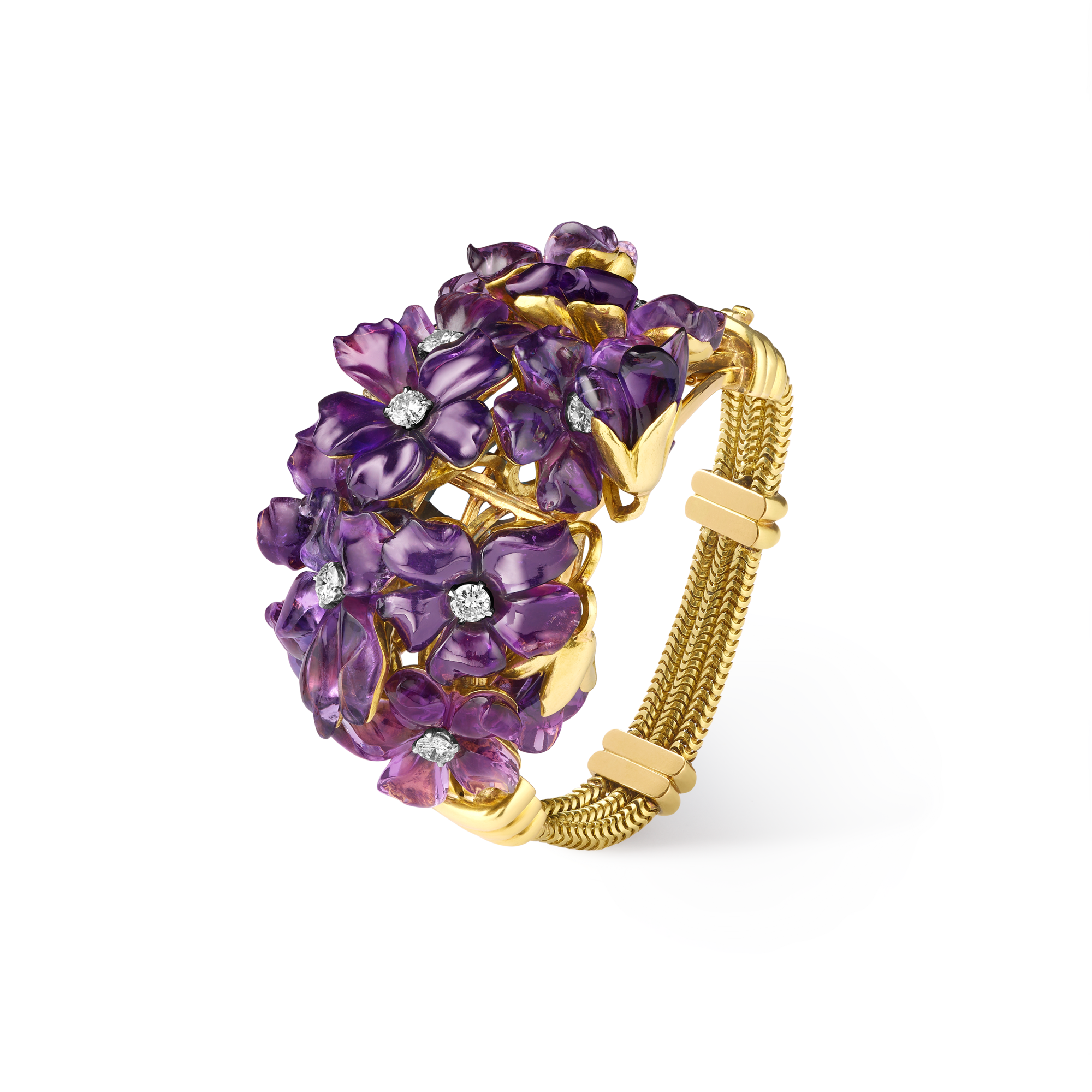 Clump of Violet bracelet, 1947
Yellow gold, platinum, améthysts, diamonds
Van Cleef & Arpels Collection