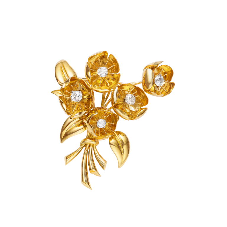 Photo de Clip Cinq fleurs boutons d'or